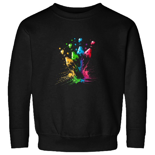 Bowling Skittles Splash Art Bowler Retro Bowling Skittles Sweatshirts