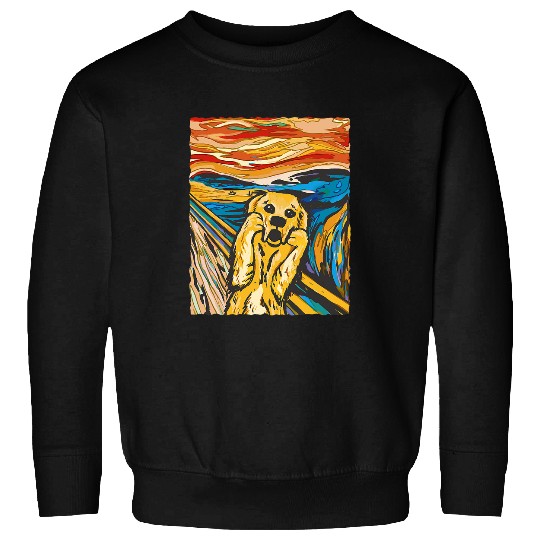 Golden Retriever The Scream Funny Dog Sweatshirts