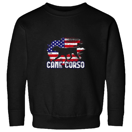 Cane Corso Lover Italian Dog Pet Cane Corso USA Flag 2 Sweatshirts
