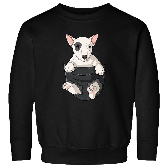 Bull Terrier in chest pocket dog Sweatshirts