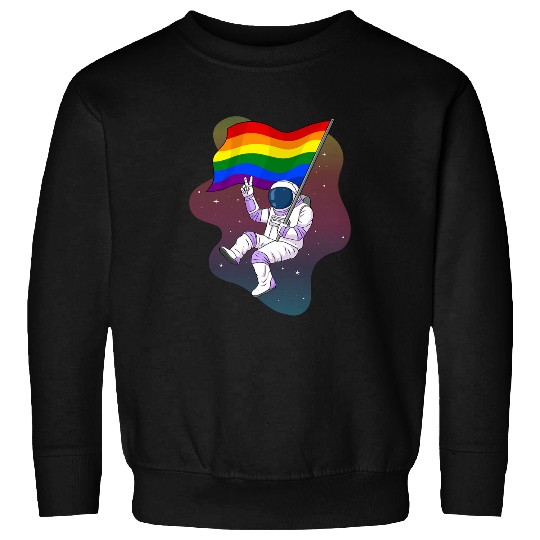 Gay Pride Rainbow Flag Space Astronaut Subtle LGBTQ Sweatshirts