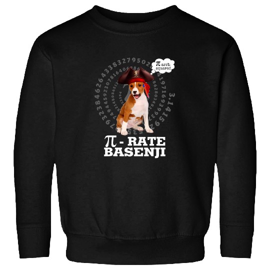 Basenji Dog Pirate Costume Pi Day Gift Sweatshirts