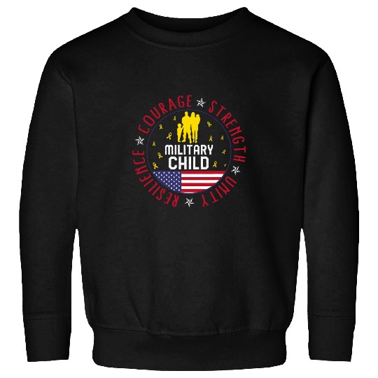 Military Child Awareness Resilience Courage Strength Unity A Sweatshirts