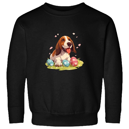 English Foxhound Dog Breed Happy Easter Men Women Kids Sweatshirts