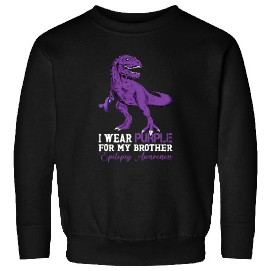 I Wear Purple For Brother Dinosaur Epilepsy Awareness Sweatshirts