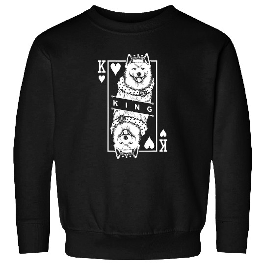 Dog Samoyed King Of Hearts Funny Dog Lover Card Pop Art 3 Sweatshirts