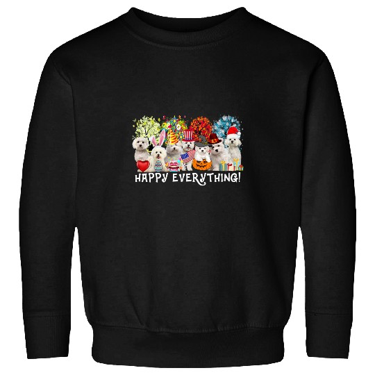 Dog Maltese Happy Everything Maltese Dog Seasons All Year Tree Lover25 Sweatshirts