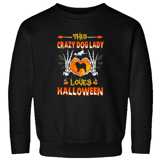 Dog Samoyed This crazys Dog Lady Samoyed Loves Halloween Costume Sweatshirts