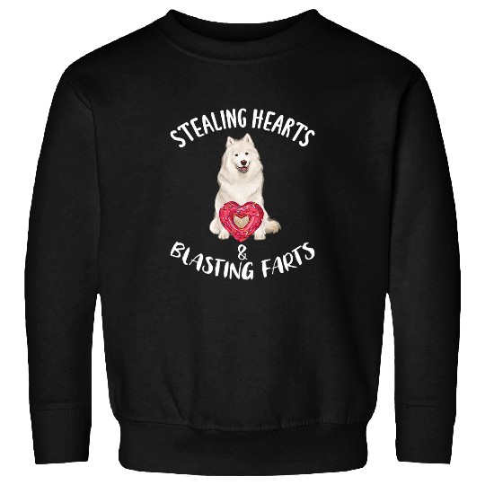 Dog Samoyed Stealing Hearts Blasting Farts Samoyed Valentines Day 2 Sweatshirts