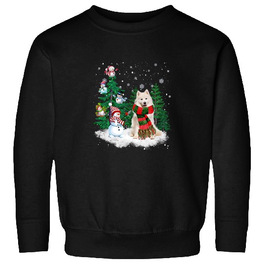 Dog Samoyed Christmas Snowman xmass Tree Pajama Sweatshirts