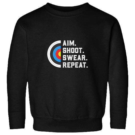 Funny Bowman Aim Shoot Swear Repeat vintages Archery Target Sweatshirts