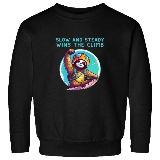 Funny Sloth Bouldering Rock Climbing Slow And Steady Climber 1 Sweatshirts