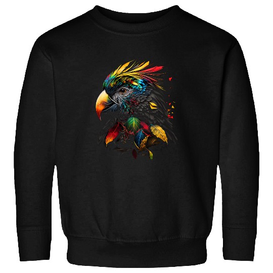 Parrot Colourful Polygon Animal Print Art Sweatshirts
