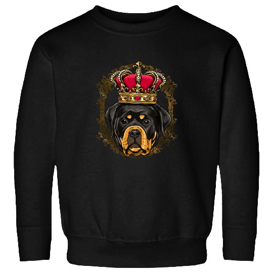 Dog Rottweiler King Rottweiler Wearing CrownQueen Rottweiler Dog 304 Sweatshirts