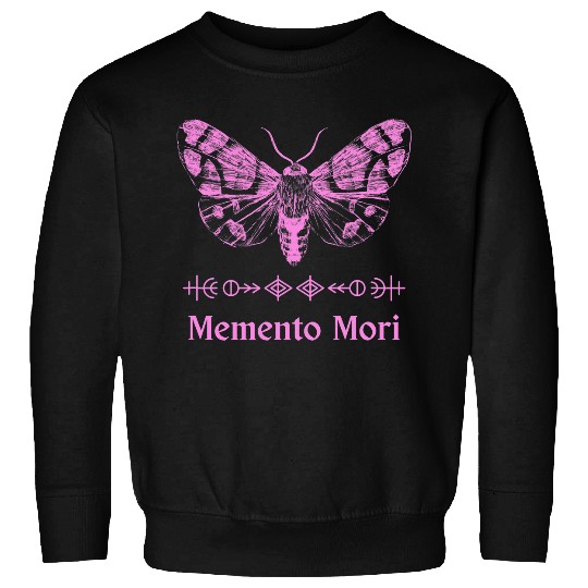 Memento Mori Pink Goth Gothic Moth Goblincore Witchcraft Sweatshirts