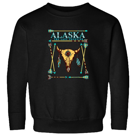 Bull Skull Alaska Native American Alaska Tribal Art Sweatshirts