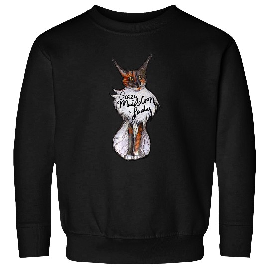 crazys Maine Coon Lady Cat Art Sweatshirts
