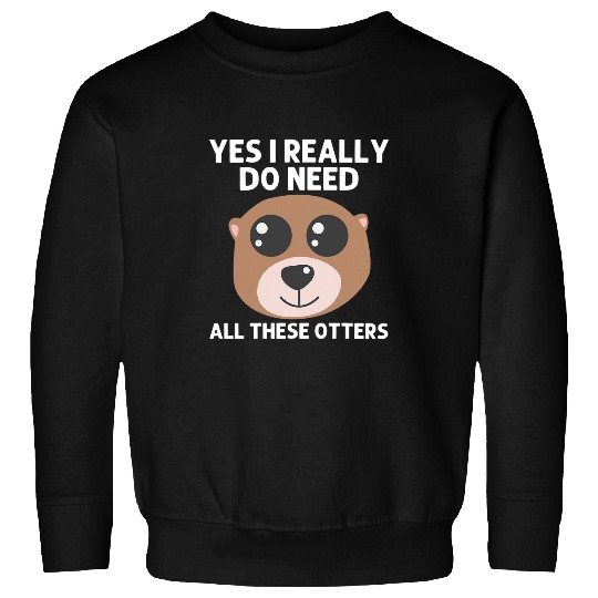 Funny Otter Animal Art For Men Women Sea Otter Mammals Sweatshirts