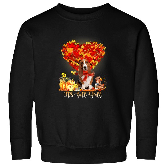Dog Basset Hound Its Fall Yall Basset Hound Dog Lovers Thanksgiving183 Sweatshirts