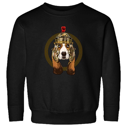 Dog Basset Hound in Roman Helmet Centurion Legionnaire Dog Lover 51 Sweatshirts