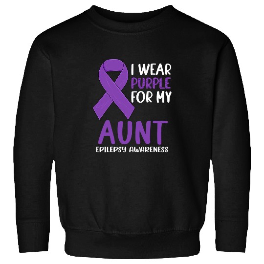 I Wear Purple for My Aunt Epilepsy Awareness Epilepsy Auntie Sweatshirts