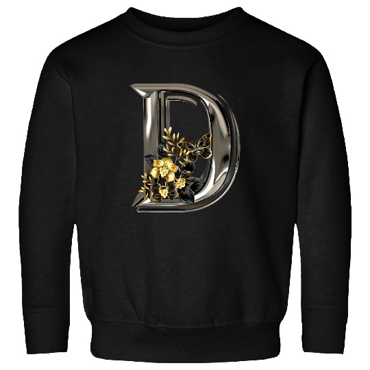 Initial Letter D Monogram with Flowers and Butterfly Sweatshirts