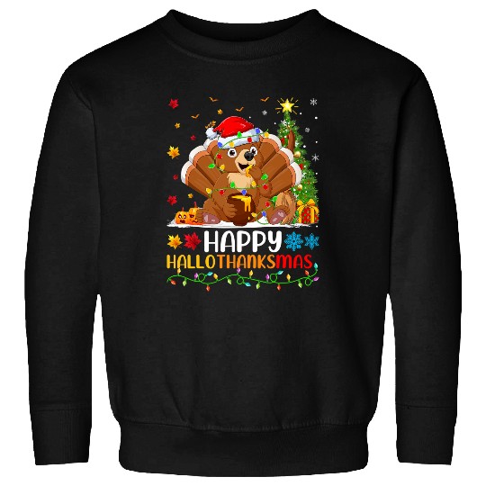 Funny Bear Animal Lover Funny Happy Bear HelloThanksMas Cute Bears Sweatshirts