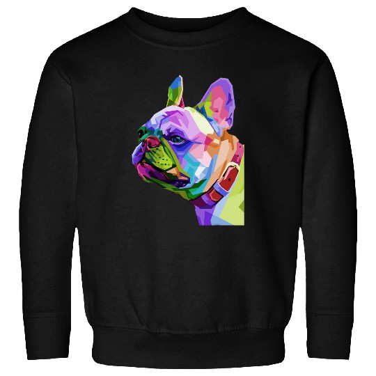 Frenchie French Bulldog Pop Art Portrait Bouledogue Sweatshirts