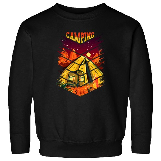 Camping Tent Happy Camper Wilderness Backpacking Outdoor Sweatshirts