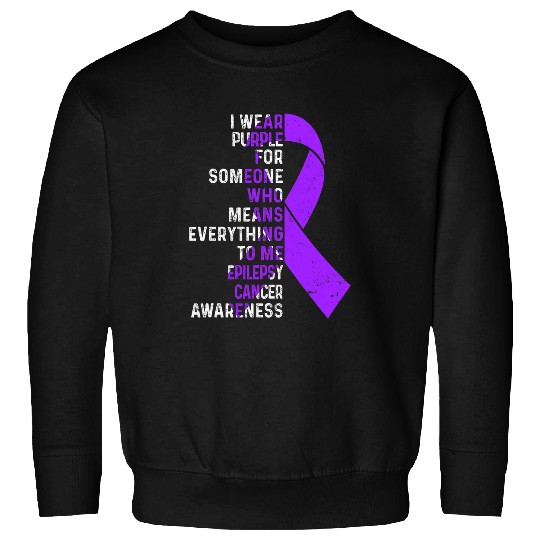 I Wear Purple Ribbon Epilepsy Awareness Support Squad Sweatshirts