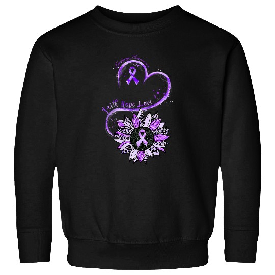 Faith Hope Love Sunflower Epilepsy Awareness Warrior Sweatshirts