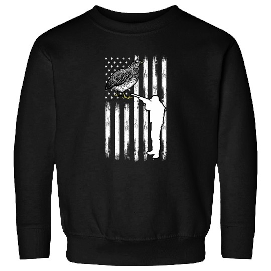 Patriot Quail Hunter American Flag A Bobwhite Quail Hunting Sweatshirts