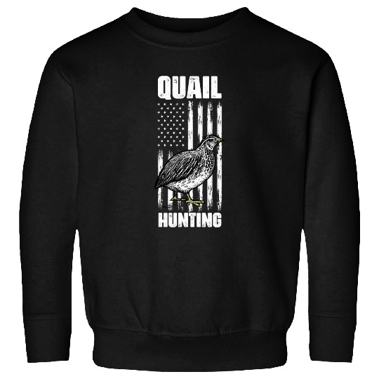 Patriotic Quail Hunting American Flag Bobwithe Quail Hunter Sweatshirts