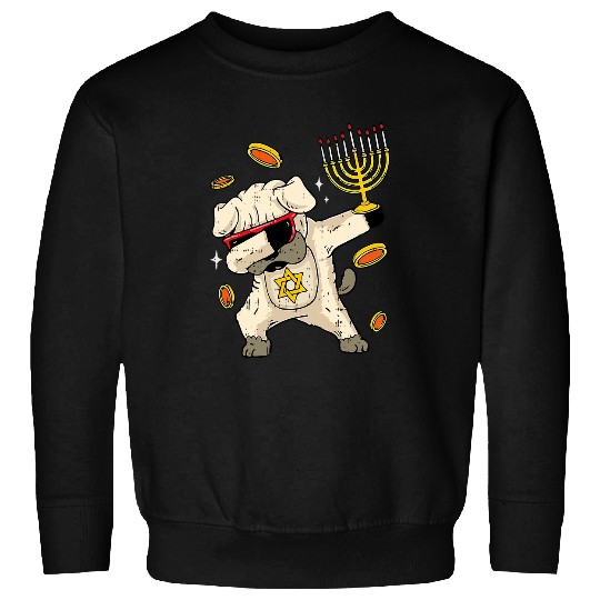 Dog Hanukkah Funny Pug Dabbings Chanukah Jewish Holiday Sweatshirts