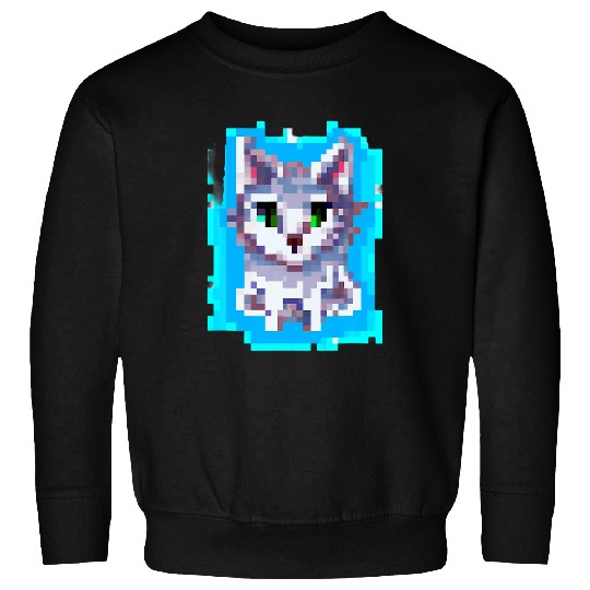 Cat Pixel Art Pixel Cat Owner Sweatshirts