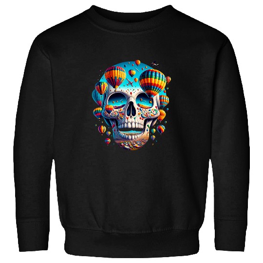 Soaring Spirit Skull Balloon Flight Joy Balloon Albuquerque Sweatshirts
