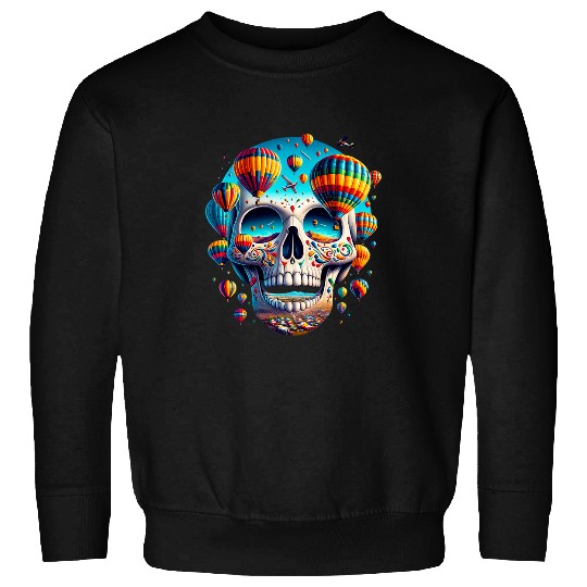 Soaring Spirit Skull Balloon Flight Joy Balloon Albuquerque Sweatshirts