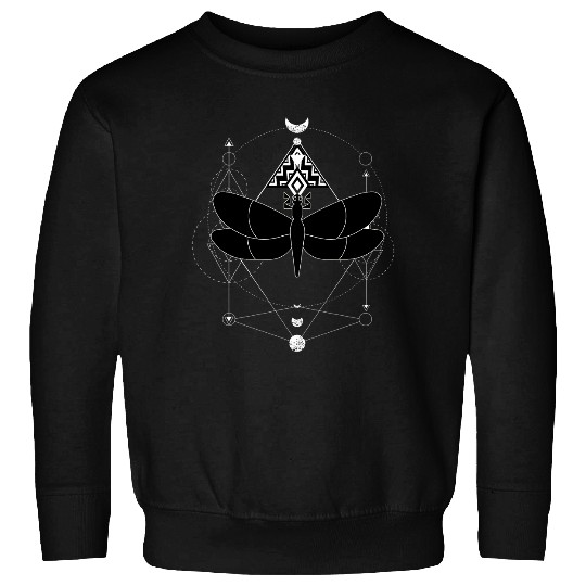 Minimalist Insect Celestial Dragonfly Sacred Geometry Symbol Sweatshirts