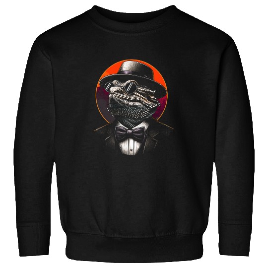 Sophisticated Lizard In Glasses 2Suit Funny Bearded Dragons Sweatshirts
