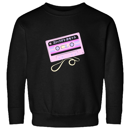Cute Kawaii Japan Anime Cartoon Theme Cassette Tape Sweatshirts