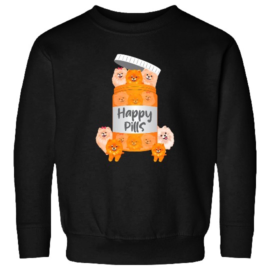 Happy Pills Pomeranian Dog Lover Animal Puppy Sweatshirts