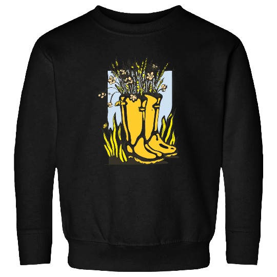 Gardener Flowers Plants Wellington Boots Garden Sweatshirts