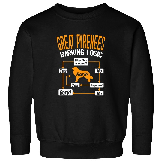 Great Pyrenees Barking Logic Dog Lover Sweatshirts