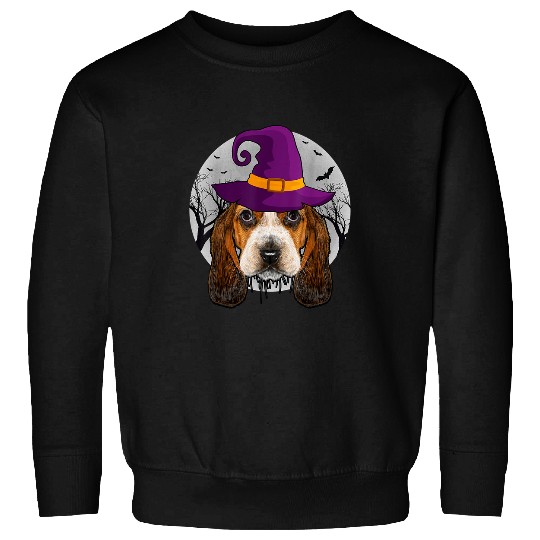 Dog Basset Hound Witch Funny Halloween Dog Lover Costume 91 Sweatshirts