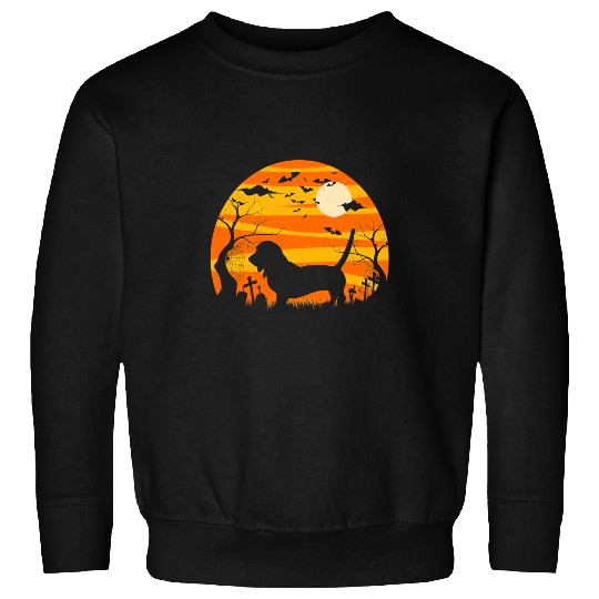 Dog Basset Hound Halloween Basset Hound Dog Jack O Lantern Pumpkin 127 Sweatshirts