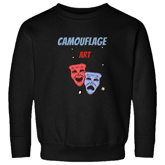 Camouflage Art Retro Comedy 2Tragedy Masks Present Sweatshirts