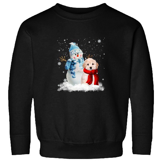 Dog Maltipoo Funny Maltipoo Dog Christmas Snowman Christmas Pajama Sweatshirts