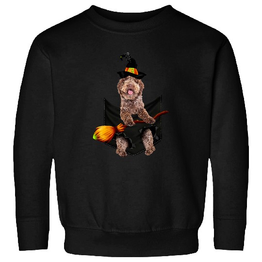 Lagotto Romagnolo witch pocket Halloween dog Sweatshirts