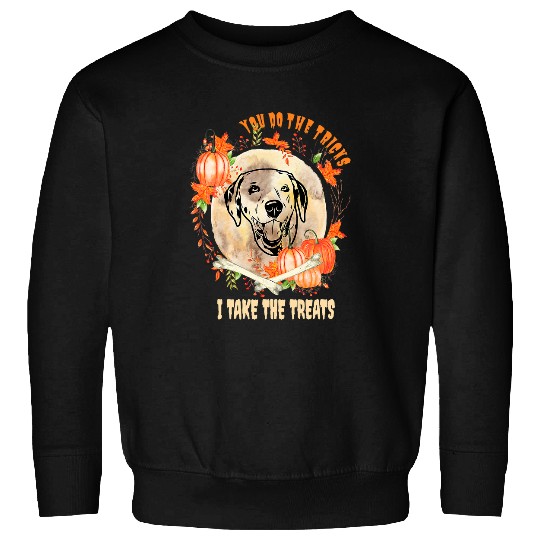 Dalmatian Owner Halloween Pumpkin Humor Funny 567 Dalmatians Dog Sweatshirts
