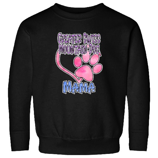 Greater Swiss Mountain Mama Dog Canine Dog Lover Paw Print Sweatshirts